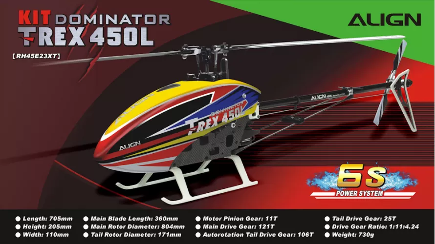 ALIGN T-REX 450L Dominator Kit (6S) RH45E23XW