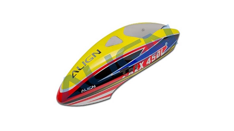 ALIGN T-REX 450L Dominator Painted Canopy Yellow - Red HC4356