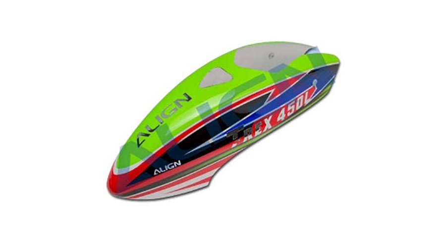 ALIGN T-REX 450L Dominator Painted Canopy Green - Red HC4357