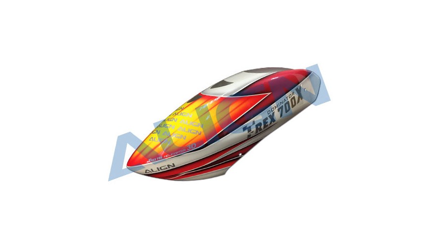 T-REX 700X Painted Canopy - White Red HC7658