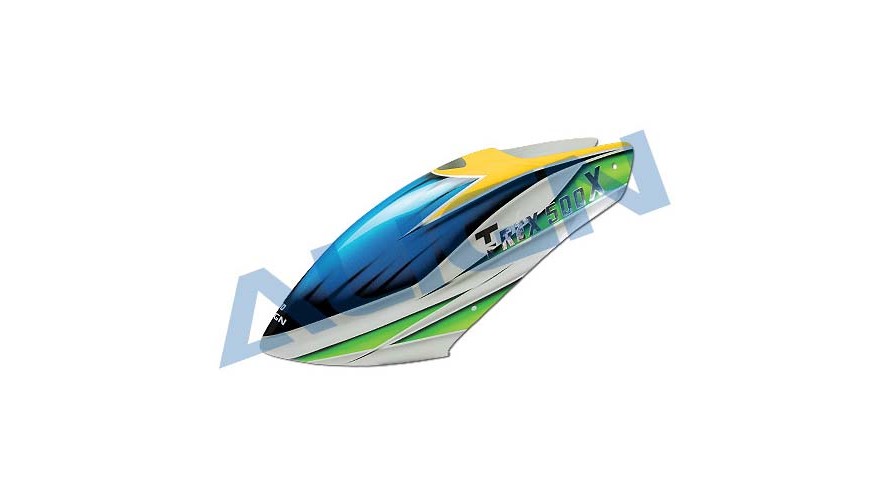T-REX 500X Painted Canopy - White Green HC5124