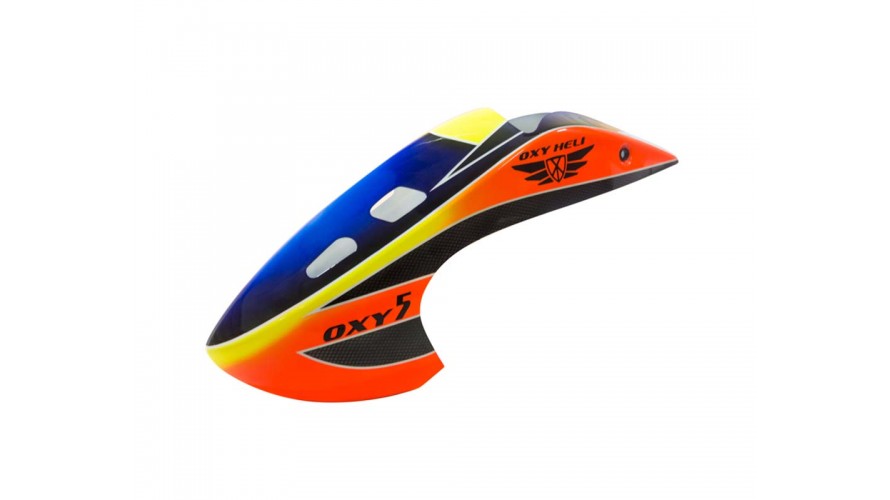 OXY5 Canopy Scheme 1 Orange-Yellow OSP-1365 by LYNX Heli Innovations