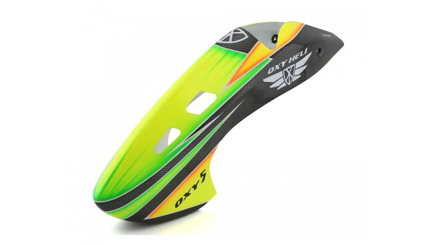 OXY5 Canopy Scheme 8 Yellow-Green-Carbon OSP-1409 by LYNX Heli Innovations