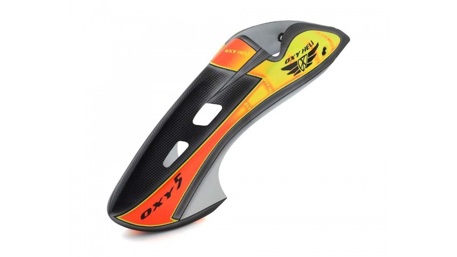 OXY5 Canopy Scheme 9 Yellow-Orange-Carbon OSP-1410 by LYNX Heli Innovations