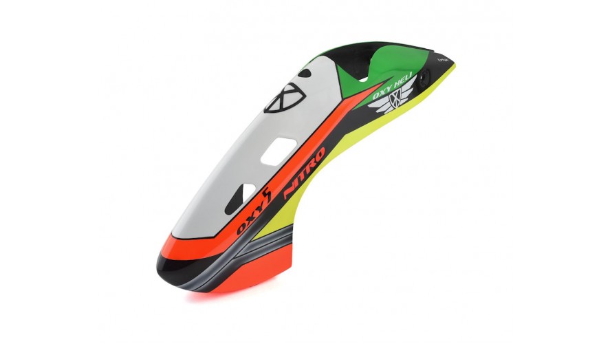 Nitroxy5 Canopy Scheme #1 White - Orange OSP-14635 by LYNX Heli Innovations