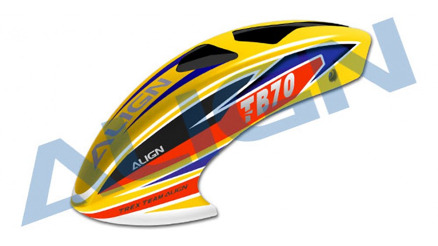 ALIGN T-REX TB70 Painted Canopy - Yellow (DISCONTINUED) HCB7003
