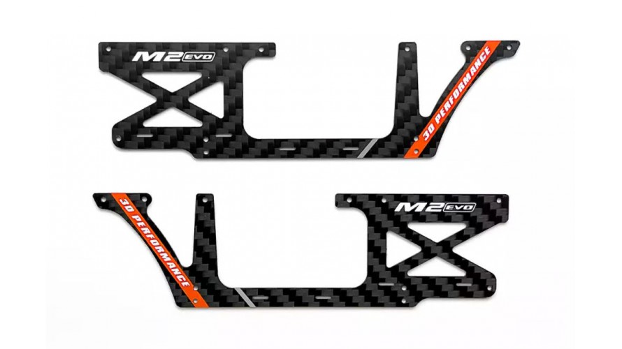 OMP Hobby M2 EVO Carbon Fiber Frame Set - Orange OSHM2326O