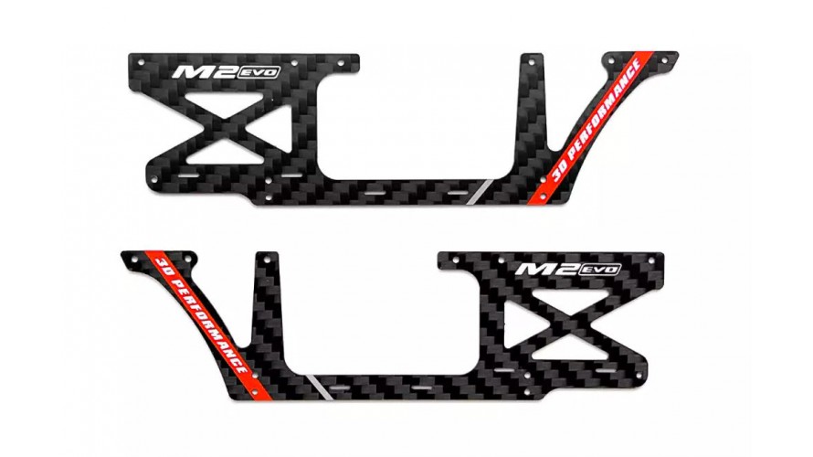 OMP Hobby M2 EVO Carbon Fiber Frame Set - Red OSHM2326R