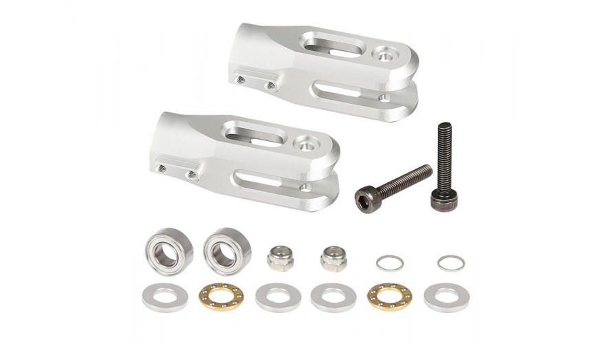 OMP Hobby M4 / M4 Max Main Rotor Blade Grip Set - Silver OSHM2009S