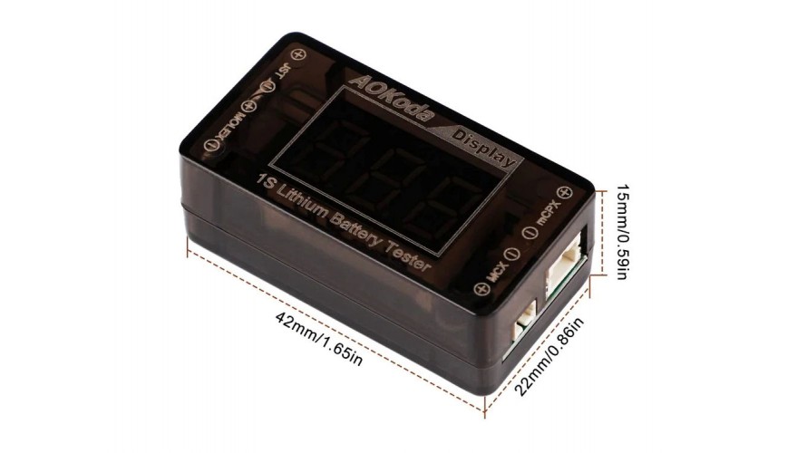 Digital AOK 1S LiPo Battery Voltage Checker - Tester AOK-041